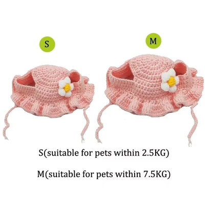 Cross-Border Selling Cat and Dog Hats Hand-Knitted Hats Travel Pet Cute Mini Hats